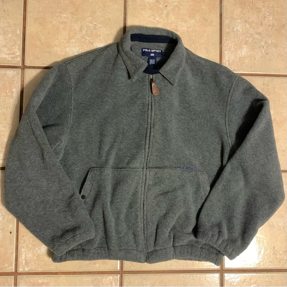 VTG 90s Polo by Ralph Lauren Full Zip Fleece Jacket w/ Chinstrap Mens SZ L
